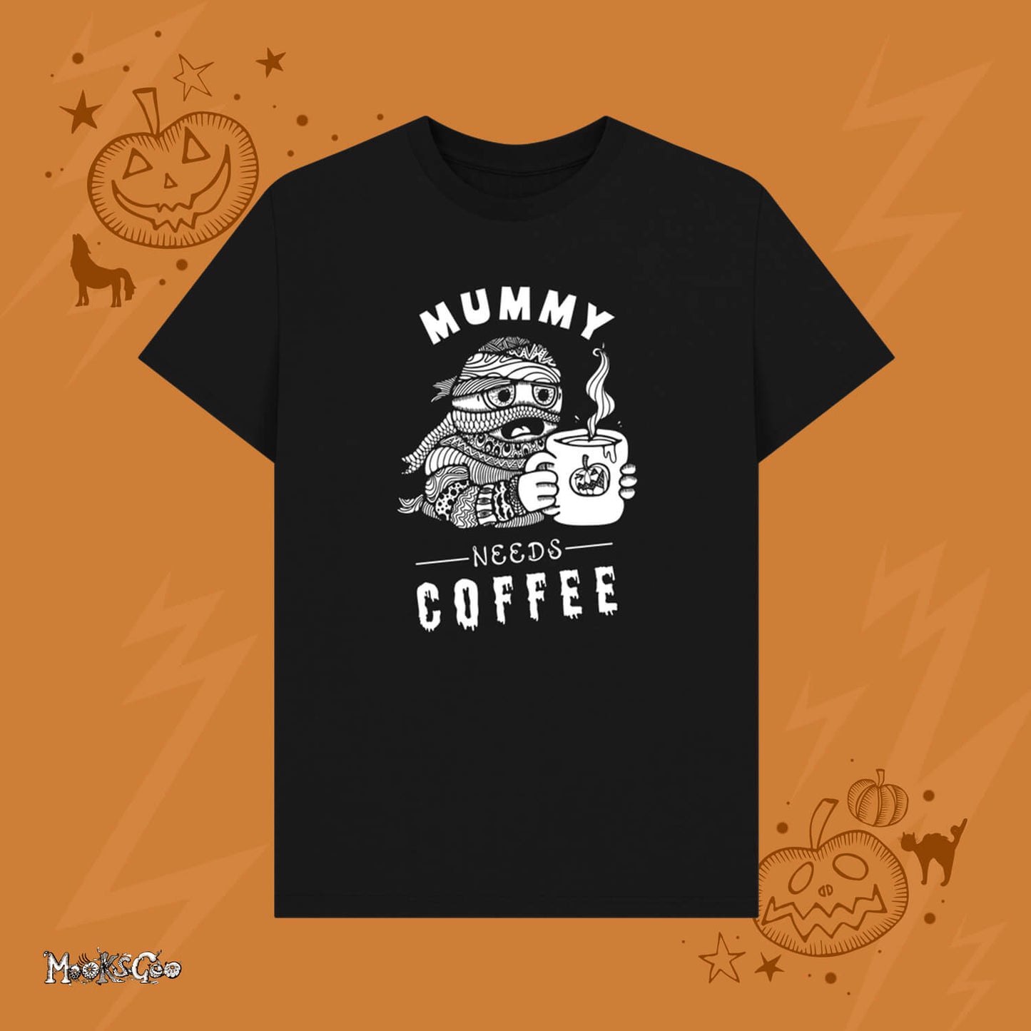 Mummy Needs Coffee Spooky Halloween T-Shirt
