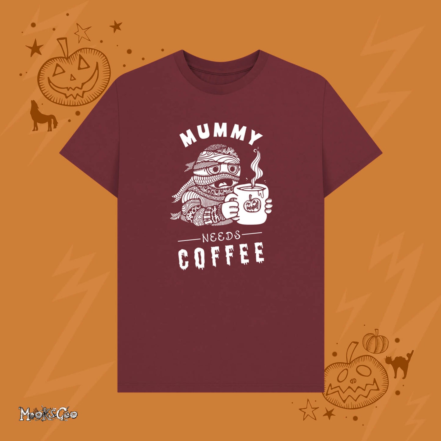 Mummy Needs Coffee Spooky Halloween T-Shirt