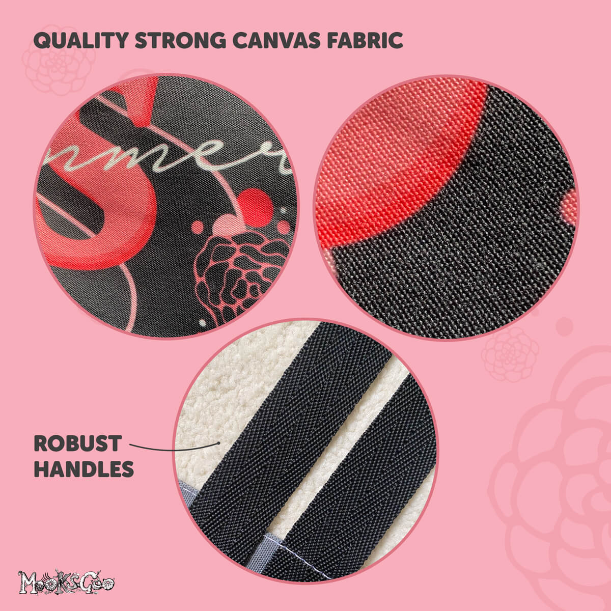 Close up on canvas materials for the personalised tote bag