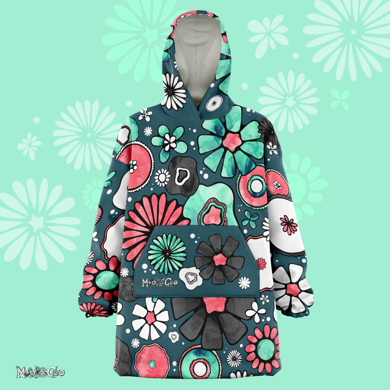 Flower Power Oversized Snug Thick Blanket Hoodie – MooksGoo