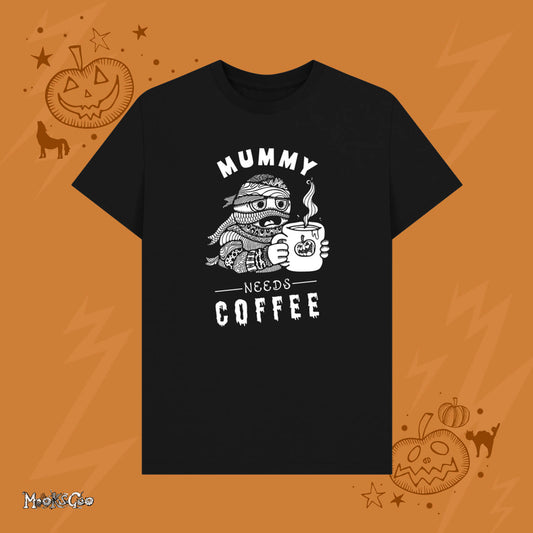 Mummy Needs Coffee Spooky Halloween T-Shirt
