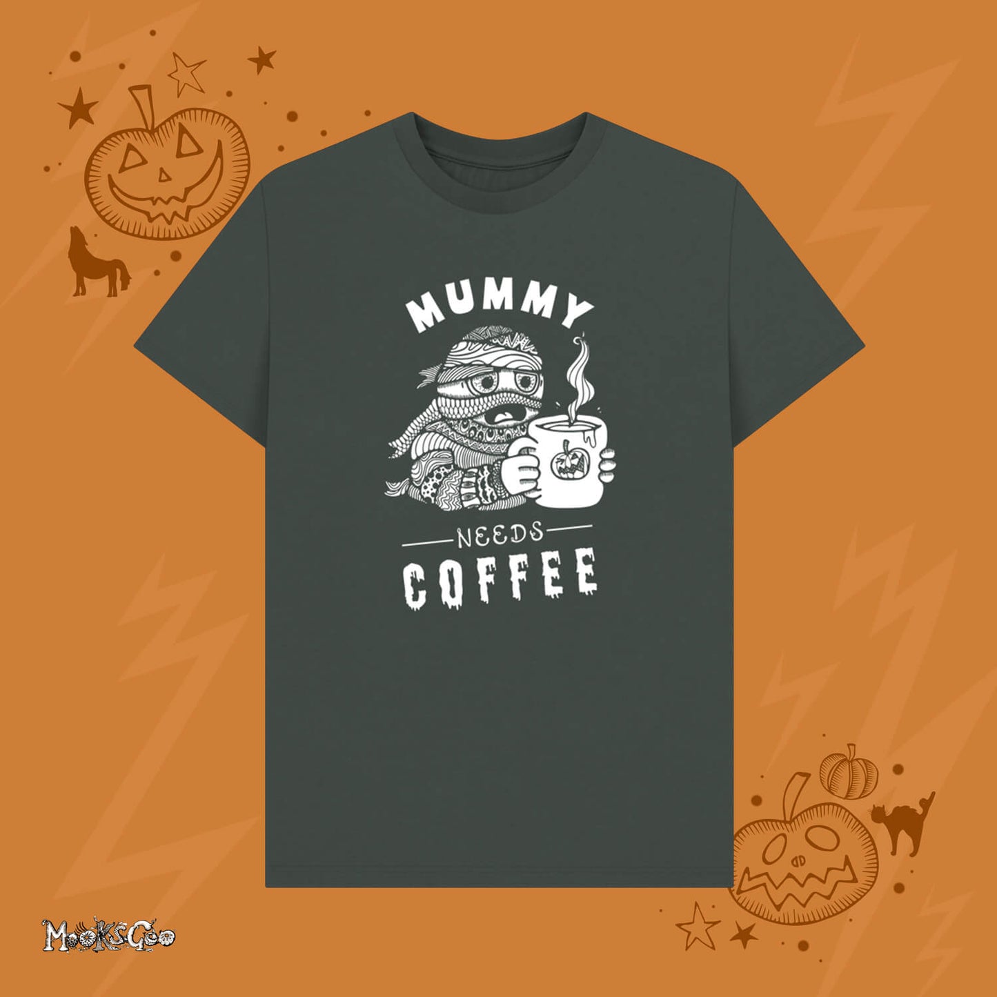 Mummy Needs Coffee Spooky Halloween T-Shirt