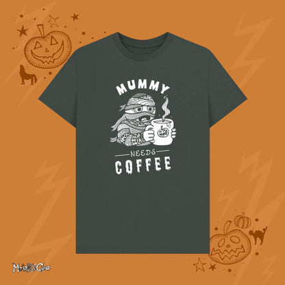 Mummy Needs Coffee Spooky Halloween T-Shirt