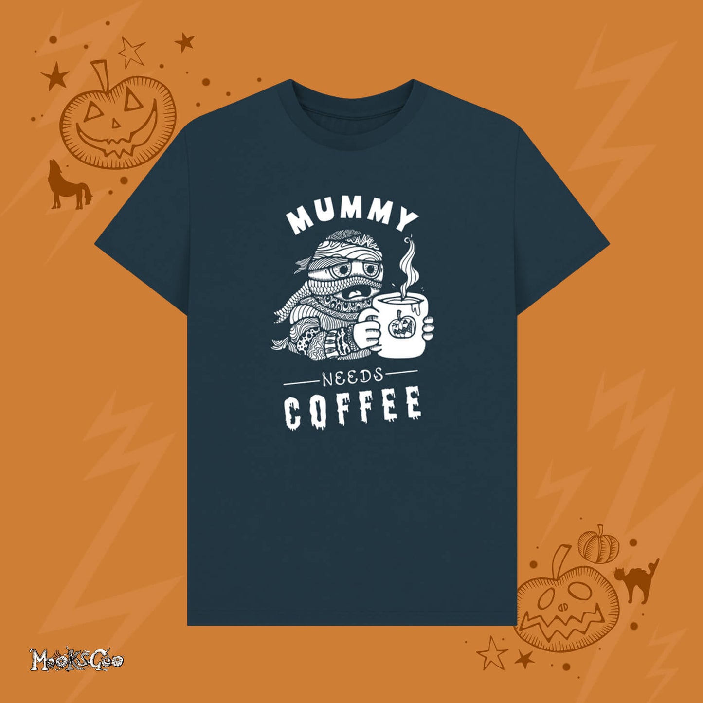 Mummy Needs Coffee Spooky Halloween T-Shirt