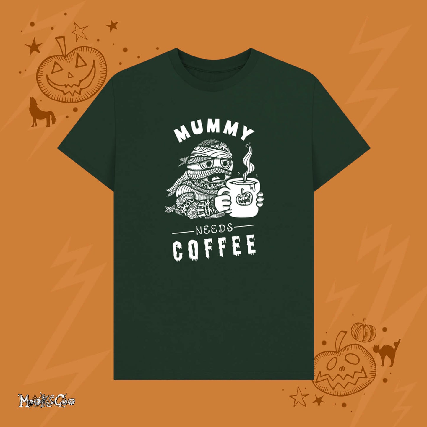 Mummy Needs Coffee Spooky Halloween T-Shirt