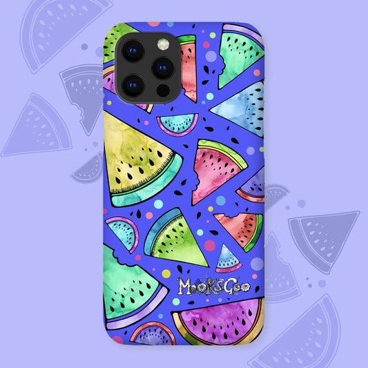 Fun, bright and bold rainbow melons phone case for iPhone, Samsung or Google mobile phones. Designed by MooksGoo