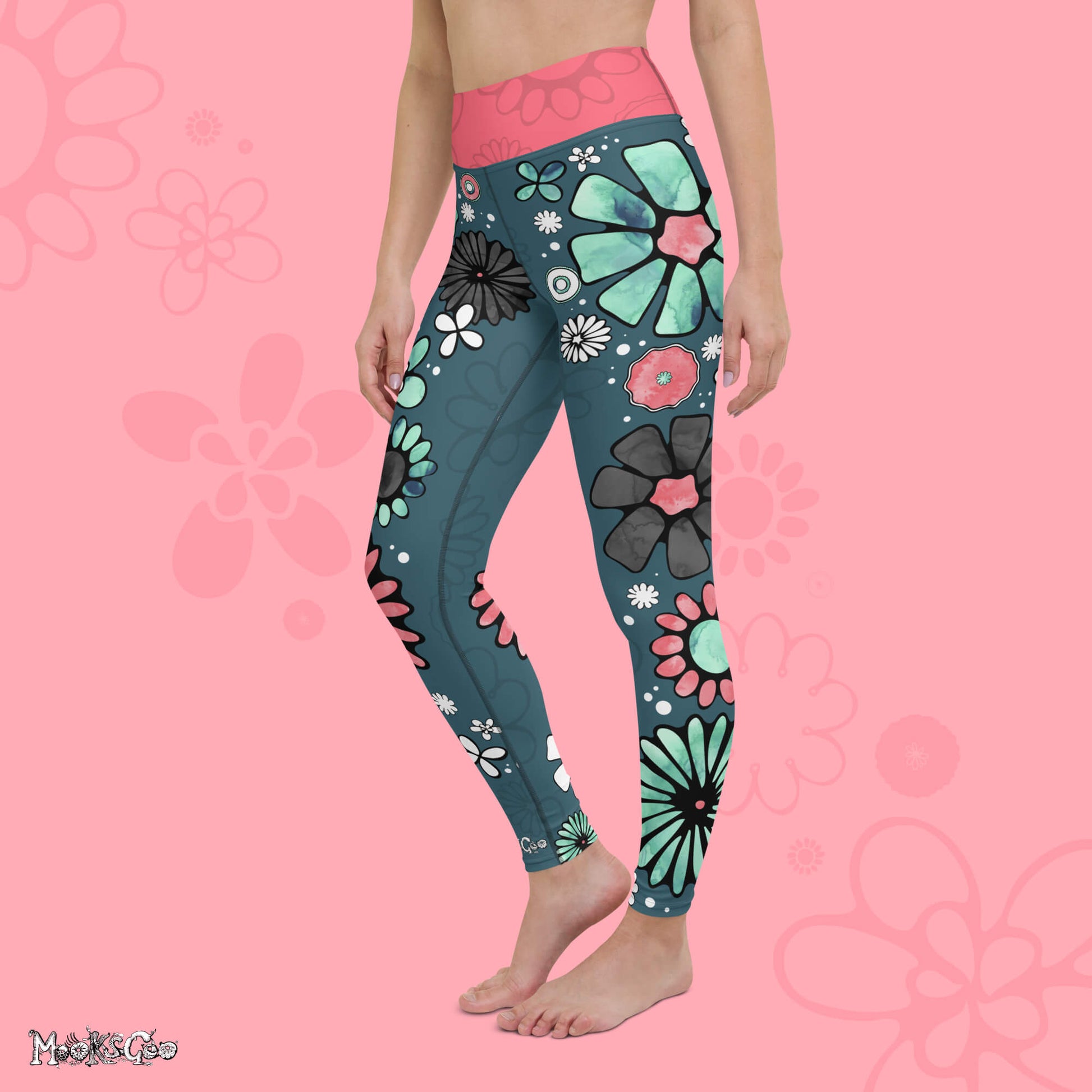 Mossimo Supply Co. Women’s Floral Print Workout Yoga Legging Pants SZ L