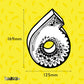 Number 6 large fun illustrated house number for wheelie bins, designed by MooksGoo